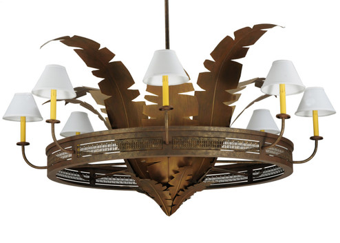 Banana Bamboo Six Light Chandelier in Antique Rust Cortez Gold (57|136614)