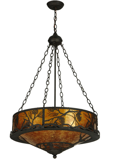 Whispering Pines Four Light Inverted Pendant in Mahogany Bronze (57|136510)