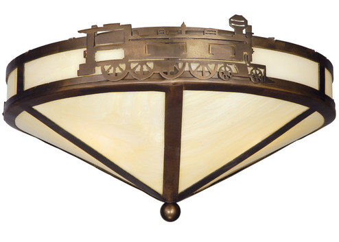Train Three Light Flushmount in Antique Copper (57|136032)