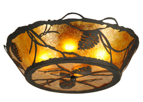 Whispering Pines Four Light Flushmount in Chestnut (57|135923)