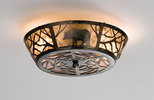 Bear On The Loose Two Light Flushmount in Industrial Steel (57|13390)
