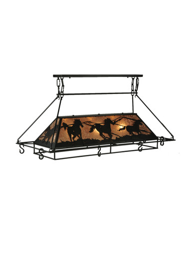 Running Horses Three Light Pot Rack in Textured Black (57|133883)