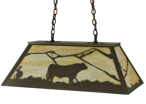 Steer Six Light Oblong Pendant in Timeless Bronze (57|133345)