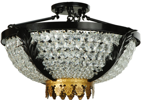 Chrisanne Three Light Semi-Flushmount in Mirror Black (57|133099)