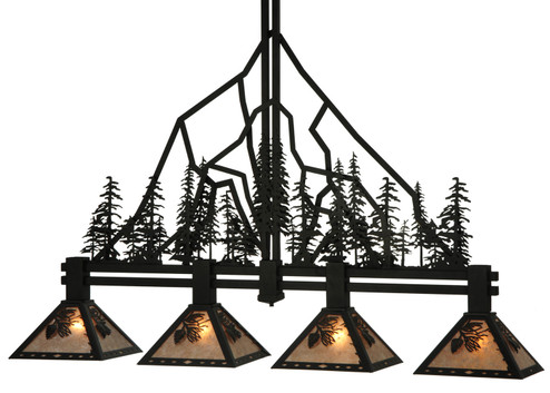 Tall Pines Four Light Island Pendant in Textured Black (57|132767)