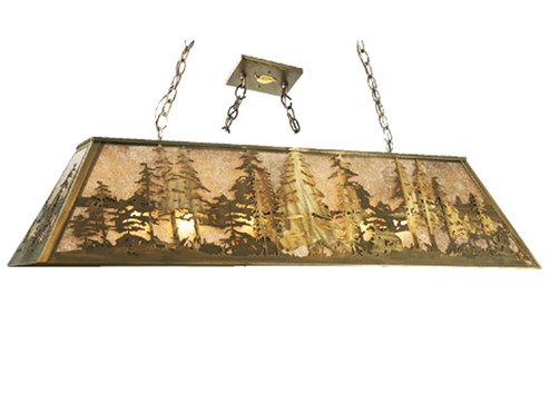 Tall Pines Six Light Oblong Pendant in Antique Copper (57|13254)