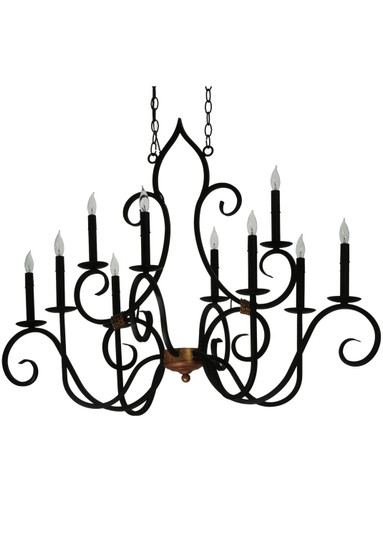 Clifton Ten Light Chandelier in Black And Autumn Leaf (57|132000)