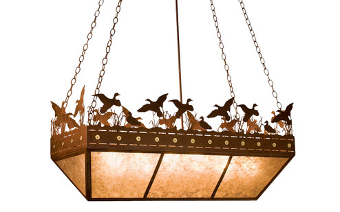 Ducks In Flight Six Light Oblong Pendant in Rust (57|13051)