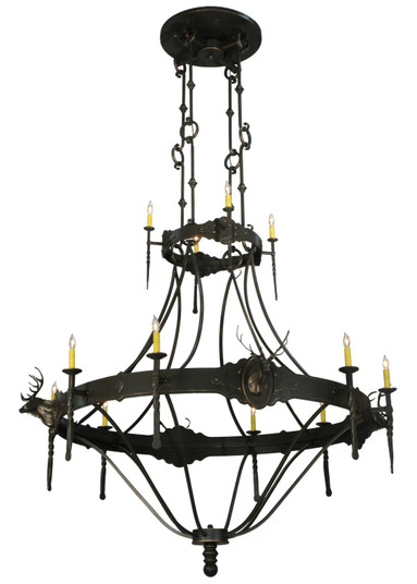 Stag 12 Light Chandelier in Timeless Bronze (57|130241)