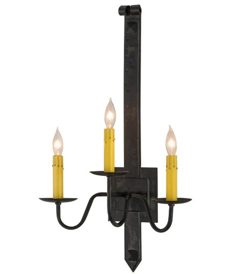 Primitive Three Light Wall Sconce in Costello Black (57|130025)