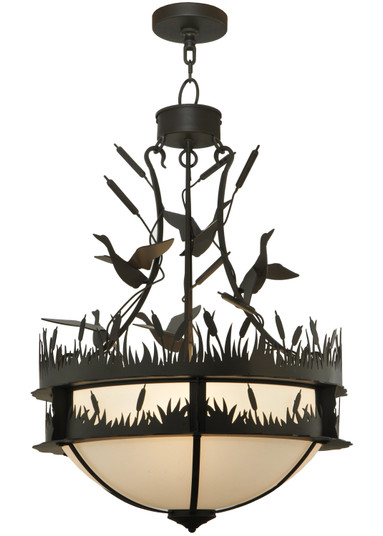 Ducks In Flight Four Light Inverted Pendant in Oil Rubbed Bronze (57|128142)
