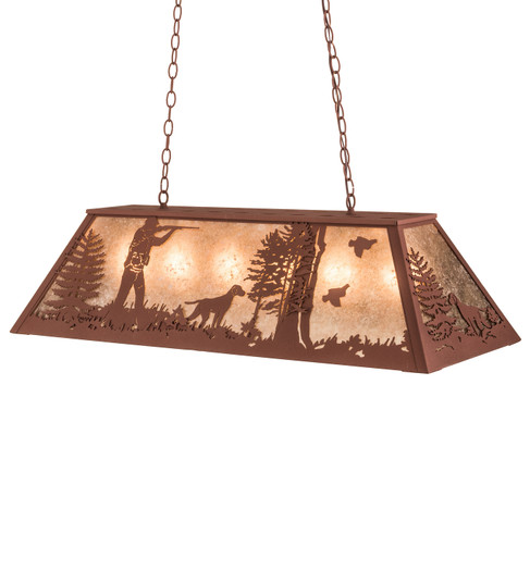 Quail Hunter Six Light Oblong Pendant in Rust (57|128028)