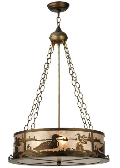 Loon Four Light Inverted Pendant in Antique Copper (57|126145)