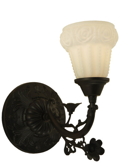 White Puffy Rose One Light Wall Sconce in Mahogany Bronze (57|126018)