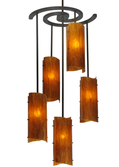 Vortex Five Light Chandelier in Antique Copper (57|125781)