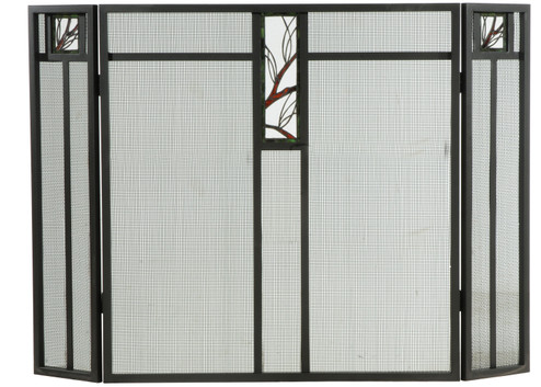 Pine Branch Fireplace Screen in Wrought Iron Mesh (57|124965)