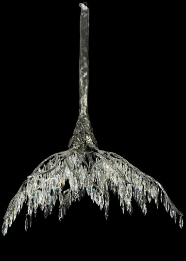 Winter At Stillwater Two Light Chandelier in Black Metal,Custom (57|124644)