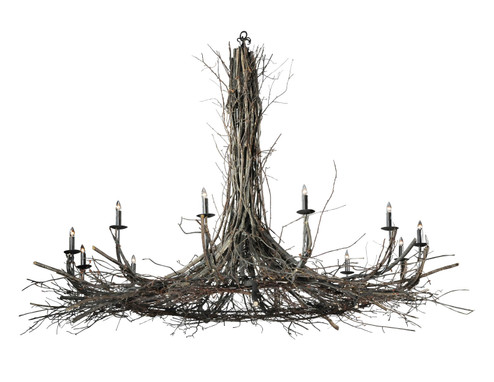 Twigs 12 Light Chandelier in Mahogany Bronze (57|124549)