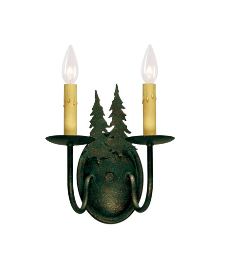 Double Pine Tree Two Light Wall Sconce in Golden Verde (57|120783)