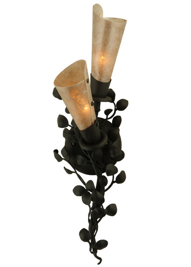 Vinca Vine Two Light Wall Sconce in Wrought Iron On Rust (57|120695)