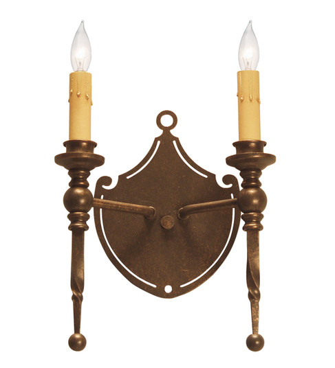 Malta Crest Two Light Wall Sconce in Gilded Tobacco (57|120642)