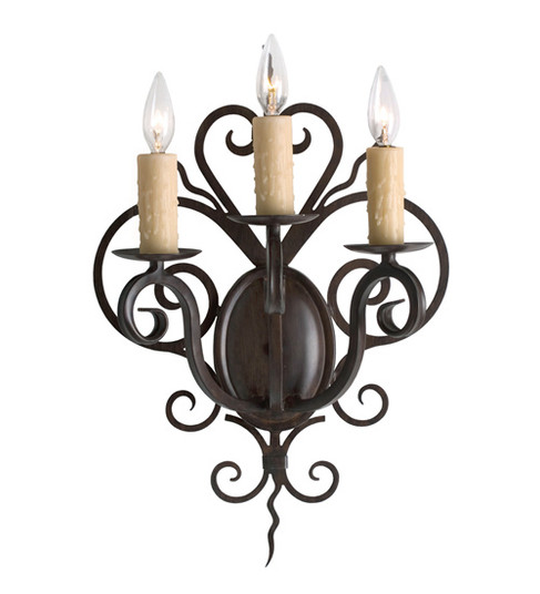 Kenneth Three Light Wall Sconce in Rustic Iron (57|120138)