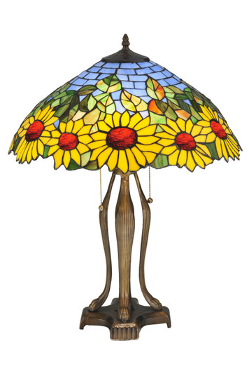Wild Sunflower Two Light Table Lamp in Antique Brass (57|119682)
