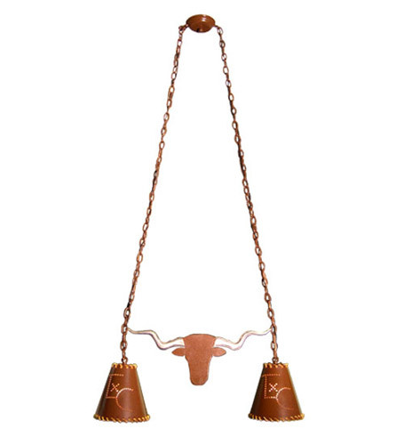 Texas Longhorn Two Light Island Pendant in Rust (57|11887)