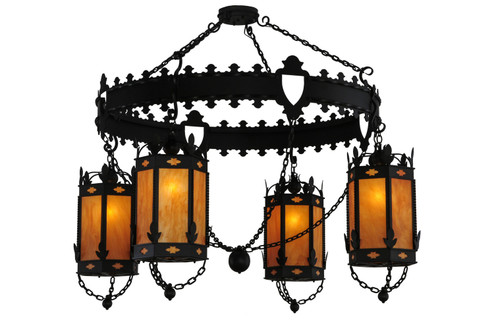 Valhalla Four Light Chandelier in Black Metal,Custom (57|117419)