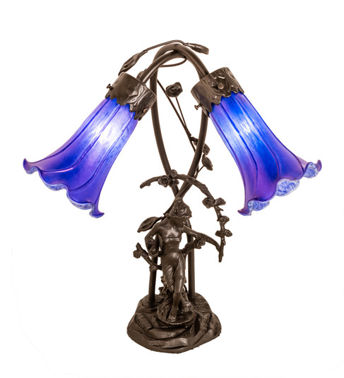 Blue Two Light Table Lamp in Mahogany Bronze (57|115880)