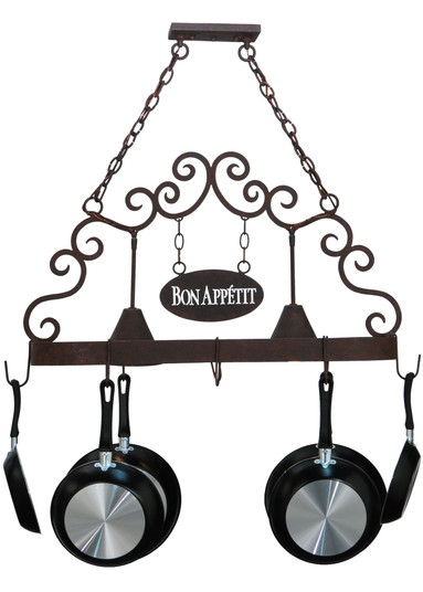 Bon Appetit Two Light Pot Rack in Black Metal,Rust,Custom (57|115648)