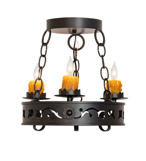 Sagebrush Three Light Chandelier in Blackwash (57|115176)