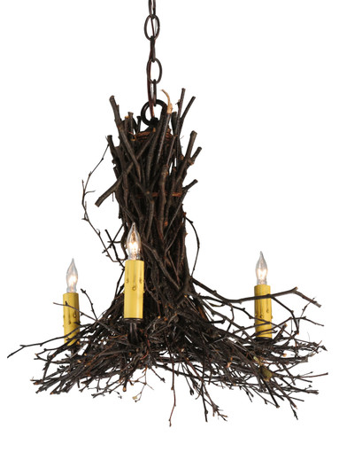 Twigs Three Light Chandelier in Natural Wood,Mahogany Bronze (57|112367)