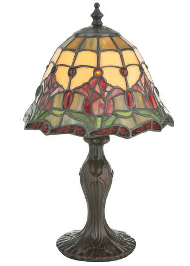 Colonial Tulip One Light Accent Lamp in Beige Burgundy Xag (57|112093) Colonial Tulip One Light Accent Lamp in Beige Burgundy Xag (57|112093)