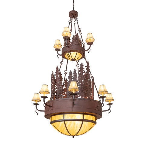 Walden Pine 15 Light Chandelier in Rust Over Wrought Iron (57|111636)