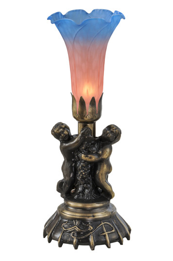 Pink/Blue One Light Mini Lamp in Antique Brass (57|11098)
