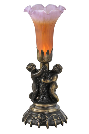 Amber/Purple One Light Mini Lamp in Antique Brass (57|11083)