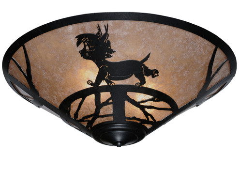 Lynx On The Loose Three Light Flushmount in Textured Black (57|110549)