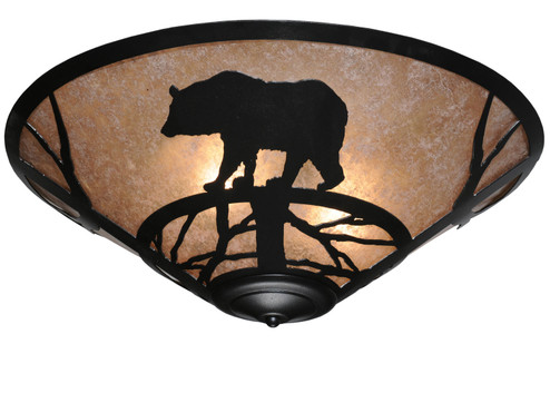 Bear On The Loose Three Light Flushmount in Black Metal (57|110548)