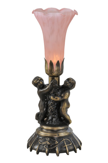 Pink One Light Mini Lamp in Antique Bronze (57|11015)