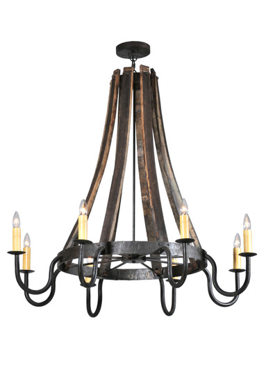 Barrel Stave Eight Light Chandelier in Costello Black (57|108810)
