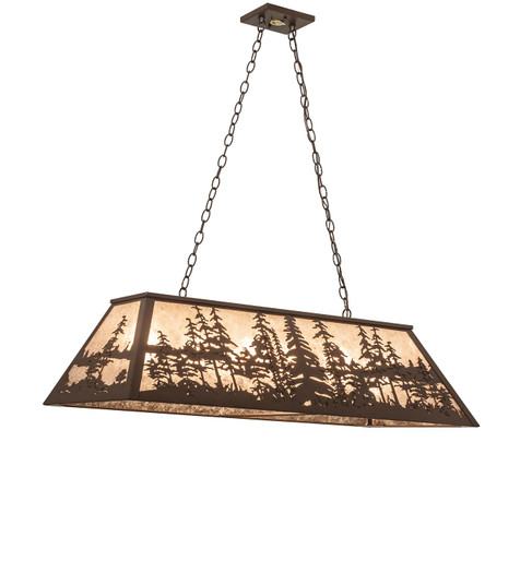 Tall Pines Six Light Oblong Pendant in Caf Noir (57|108527)