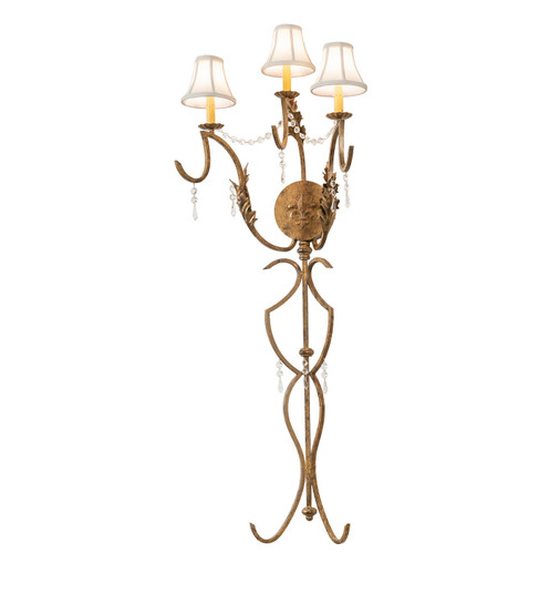 Old Broadway Three Light Wall Sconce in Light Brushed Gold (57|107845)