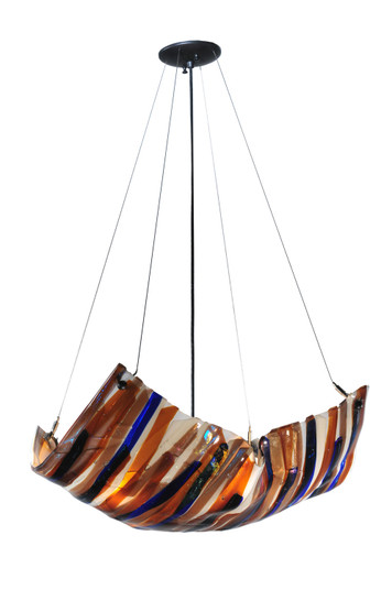 Oceano Four Light Pendant in Textured Black/Stainless Cables (57|107779)