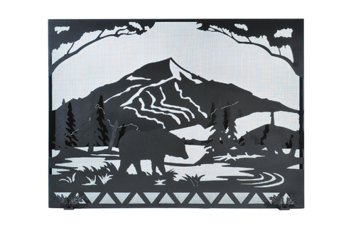 Bear Creek Fireplace Screen in Black Metal (57|107426)