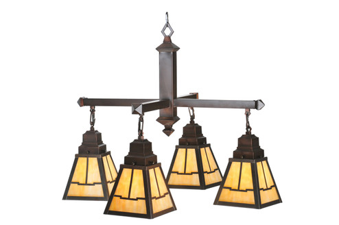 Valley View Four Light Chandelier in Mahogany Bronze Craftsman Brown On Brass (57|107066)