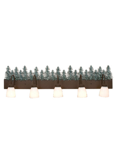 Tall Pines Five Light Vanity in Caf Noir & Green Trees (57|101961)