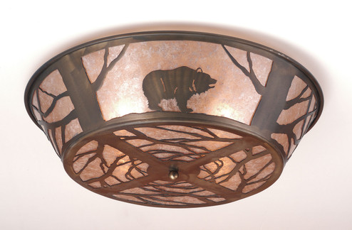 Grizzly Bear On The Loose Four Light Flushmount in Antique Copper (57|10011)