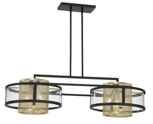 Soho Six Light Island Pendant in Coal And Soft Brass (29|N7819726)