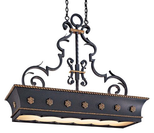Montparnasse 12 Light Island Pendant in French Black With Gold Leaf Highlights (29|N610720)